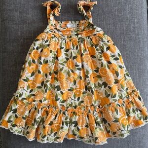 Sincerely Jules Orange Citrus Print Dress